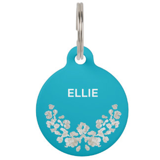 Unique Customizeable With Flowers Pet Tag