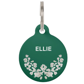 Unique Customizeable With Flowers Pet Tag