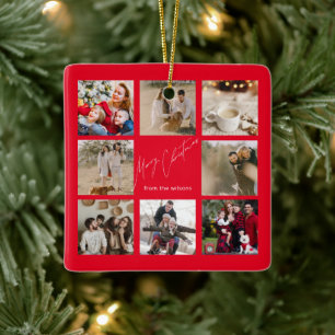 Unique   Cute Family Photo Christmas Personalised Ceramic Ornament