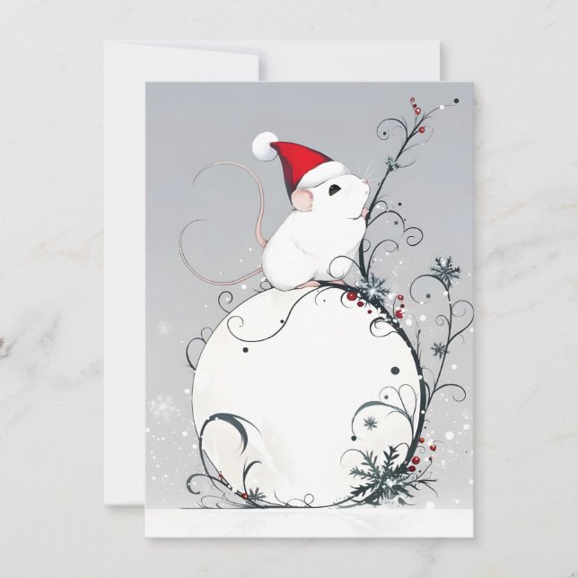 Unique Cute Mouse Christmas Cards (Front)