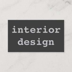 Unique Cute Plain Grey Interior Designer Business Card