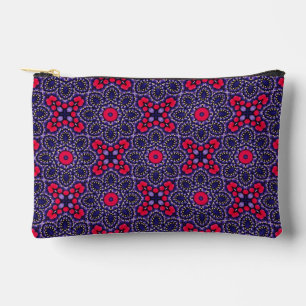 Unique Cute Purple & Pink Abstract Dot Art Pattern Accessory Pouch