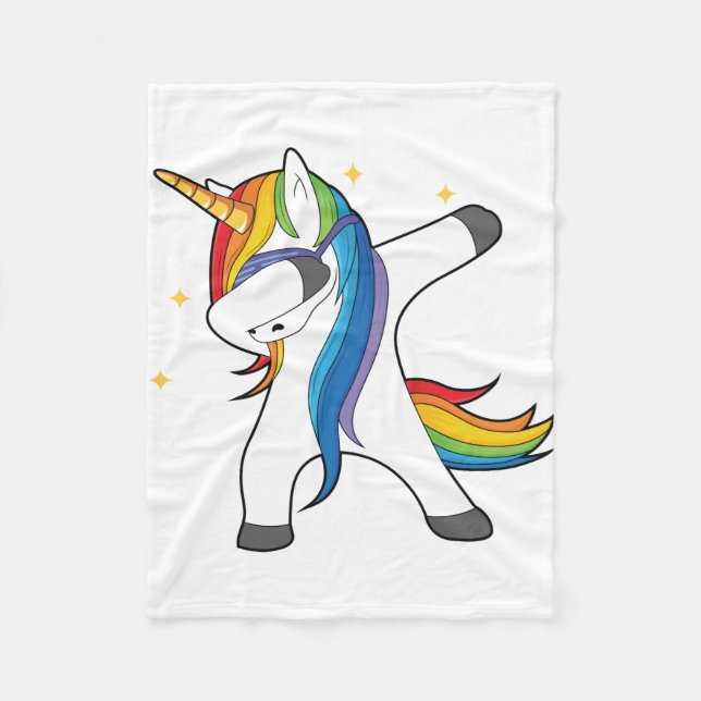 Unique Cute Unicorn Dabbing Blanket (Front)