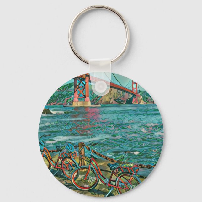Unique cyclist gifts key ring (Front)