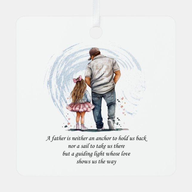 Unique Dad Daughter Metal Tree Decoration (Front)