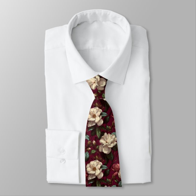 Unique Dads Fathers Day Gifts Gardenias Tie (Tied)