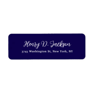 Unique Dark Blue Classical Handwriting Plain