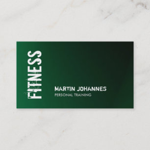 Unique Dark Green Fitness Personal Trainer Business Card