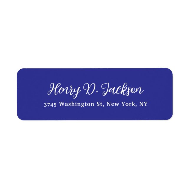 Unique Deep Blue Classical Handwriting Plain (Front)