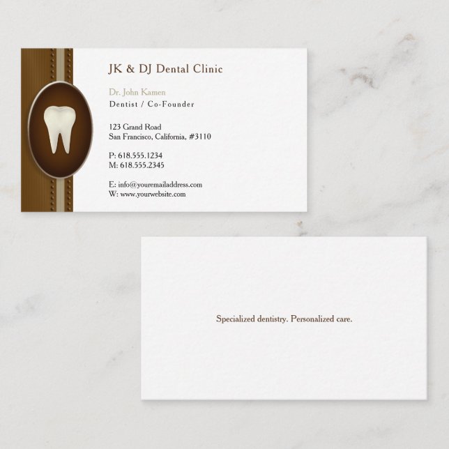 Unique Dentist Business Card (Front/Back)