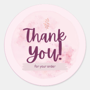 Unique Design Minimalist Elegant Thank You Classic Round Sticker