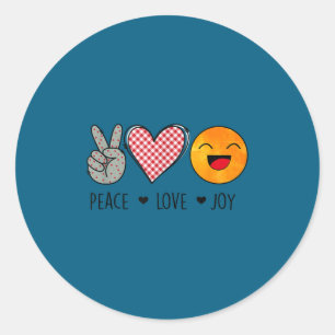 Unique Design Peace Love Joy Hapness Motivational  Classic Round Sticker