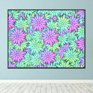 Unique Design Purple and Green Flowers Canvas Print