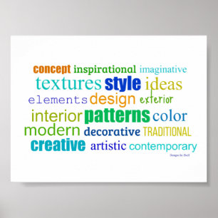 Unique Design Word Collage Poster