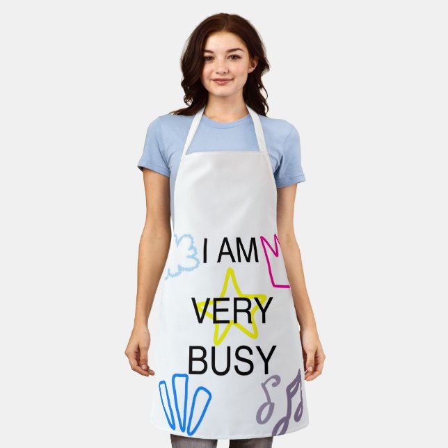 Unique Designs Iam Very Busy  Apron (Worn)