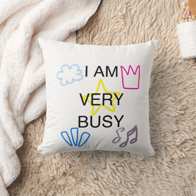 Unique Designs Iam Very Busy Cushion (Blanket)