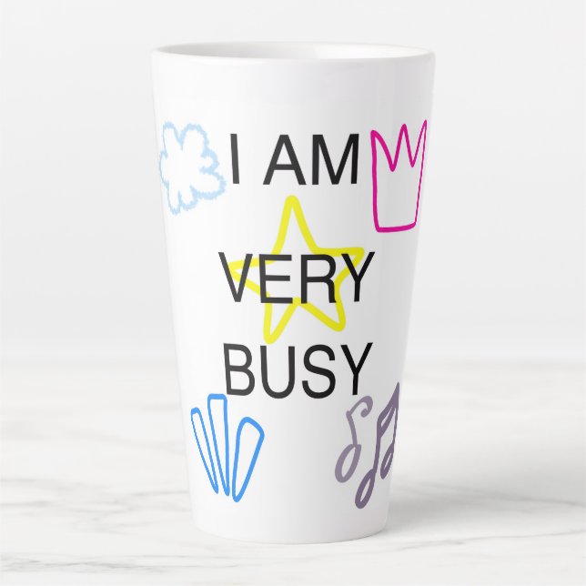 Unique Designs Iam Very Busy Latte Mug (Front)