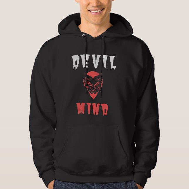 Unique Devil Mind Hoodie - Edgy Graphic (Front)