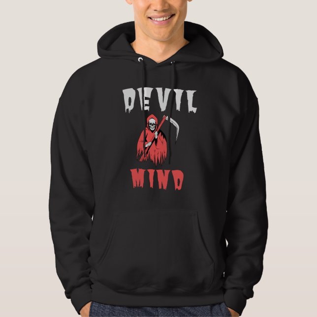 Unique Devil Mind Hoodie - Edgy Graphic (Front)