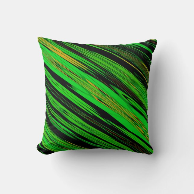 Unique Diagonal Green Explosion of Art Cushion (Front)