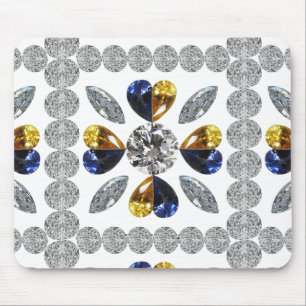 Unique Diamond Art, Yellow Blue in Heart Mouse Mat