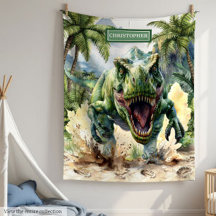 Unique Dinosaur Blanket Personalised Name for Boys