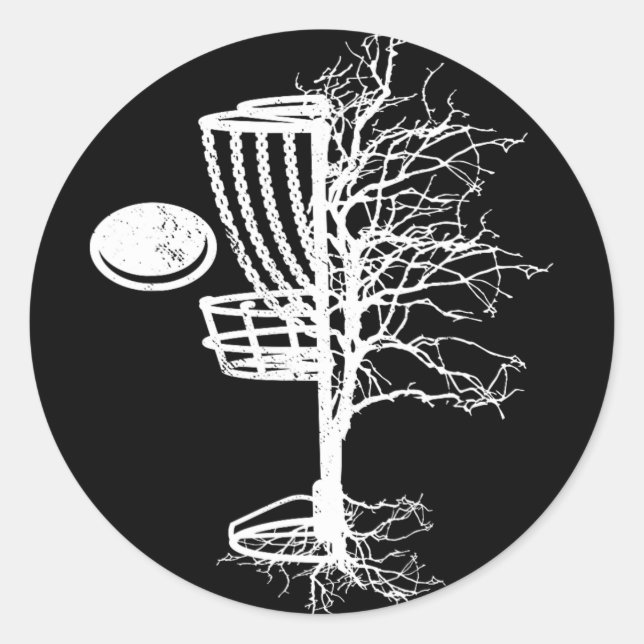 Unique Disc Golf Gift Tree Disc Frisbees Cool Disc Classic Round Sticker (Front)