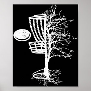 Unique Disc Golf Gift Tree Disc Frisbees Cool Disc Poster