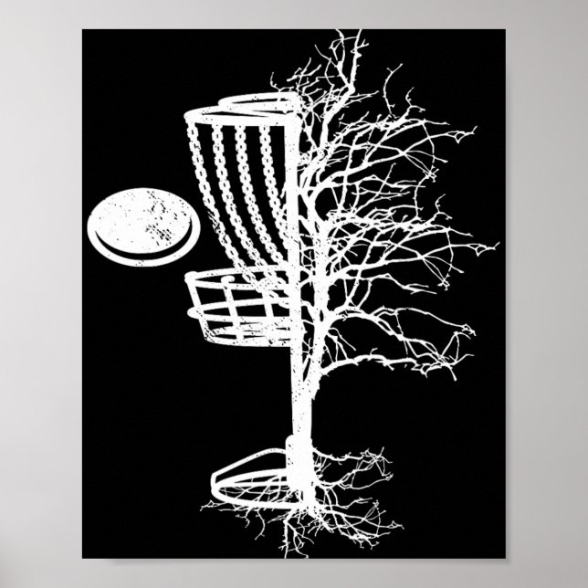 Unique Disc Golf Gift Tree Disc Frisbees Cool Disc Poster (Front)
