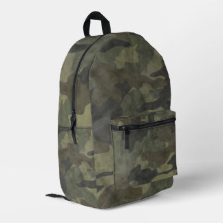 Unique Distressed Grunge Khaki Green Camo Printed Backpack