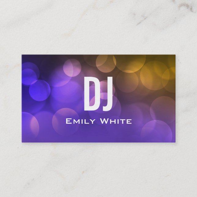 UNIQUE DJ BUSINESS CARD | Purple (Front)