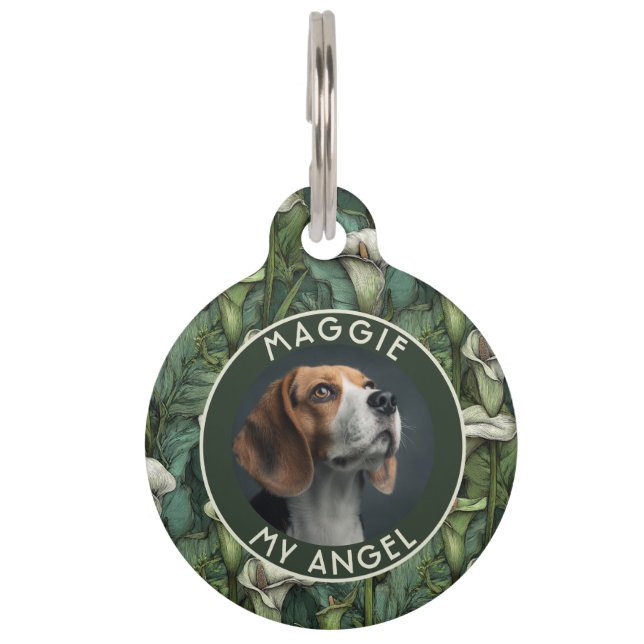 Unique Dog Gift Calla Lilies Pet Tag (Front)