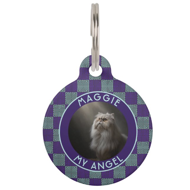 Unique Dog Gift Ethnic Pattern Pet Tag (Front)