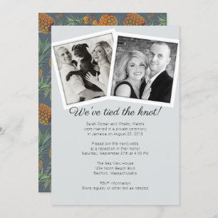 Unique Double Photo Marriage Reception Pineapples Invitation