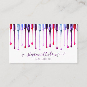 Unique Drips Dripping Nail Polish Artist Business Card