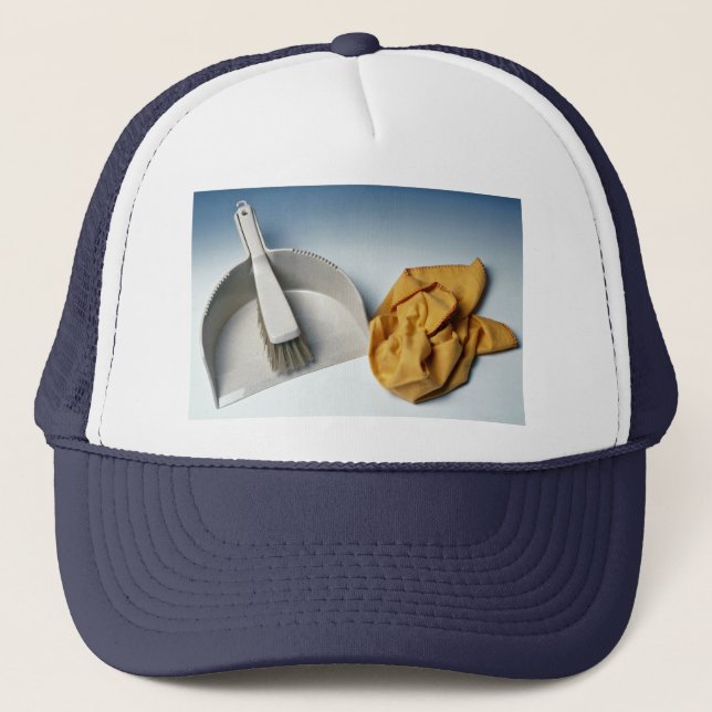 Unique Dustpan, brush and duster Trucker Hat (Front)