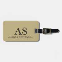 Unique Ecru Beige Colour Monogram Luggage Tag