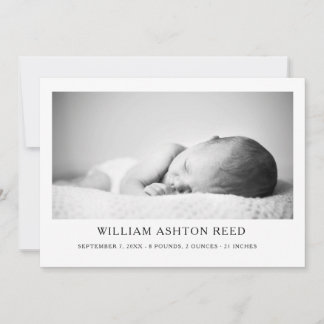 Unique Elegant Baby Boy Photo Collage Birth  Announcement