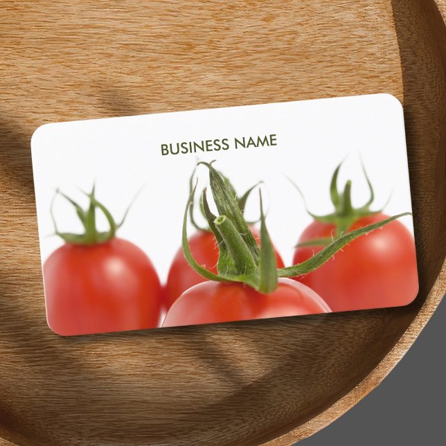 Unique Elegant Farmer Grocery Tomatoes Business Card (Creator Uploaded)