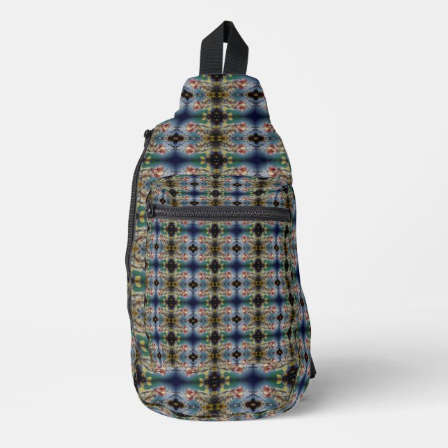 Unique Elegant Geometric Shapes Multicolor Sling Bag (Front)