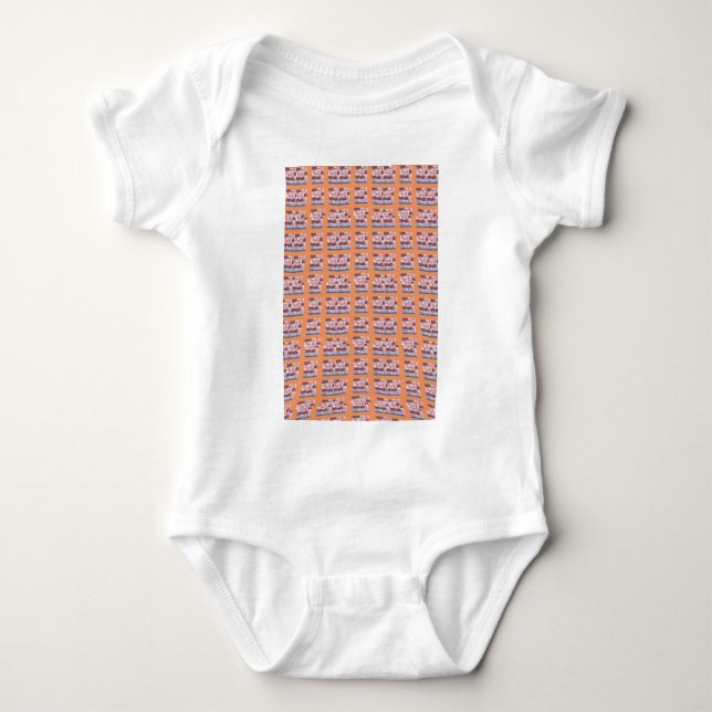 Unique Elegant Heart-Patterned Artwork for All Age Baby Bodysuit (Front)