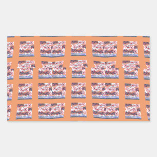 Unique Elegant Heart-Patterned Artwork for All Age Rectangular Sticker