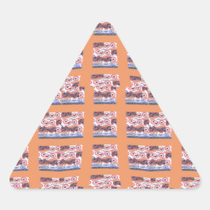 Unique Elegant Heart-Patterned Artwork for All Age Triangle Sticker