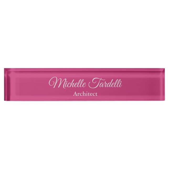 Unique Elegant Minimalist Modern Feminine Plain Nameplate (Front)