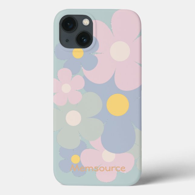 Unique Elegant Nature Pastel Flower Custom Modern  Case-Mate iPhone Case (Back)