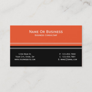 Unique Elegant Orange Black Colour Block Minimalis Business Card