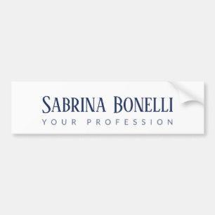 Unique Elegant Plain Simple Blue White Bumper Sticker