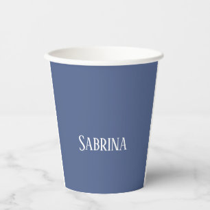 Unique Elegant Plain Simple Blue White Paper Cups