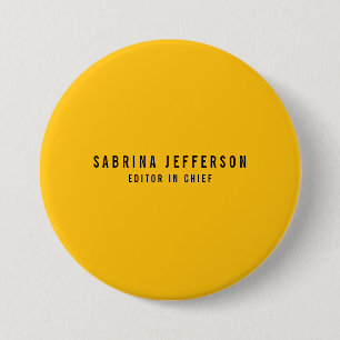 Unique Elegant Plain Simple Minimal Yellow Orange 7.5 Cm Round Badge