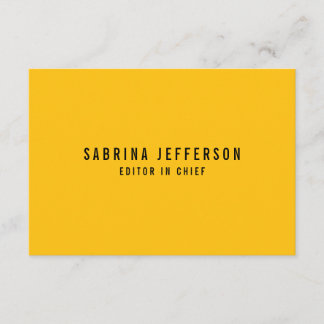 Unique Elegant Plain Simple Minimal Yellow Orange Enclosure Card